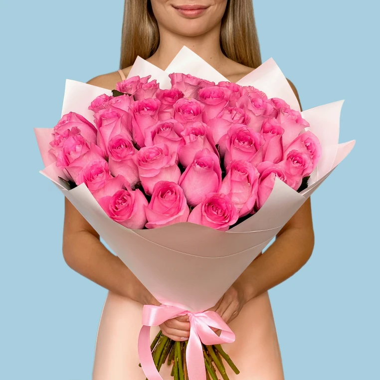 Bouquet of 35 Pink roses image