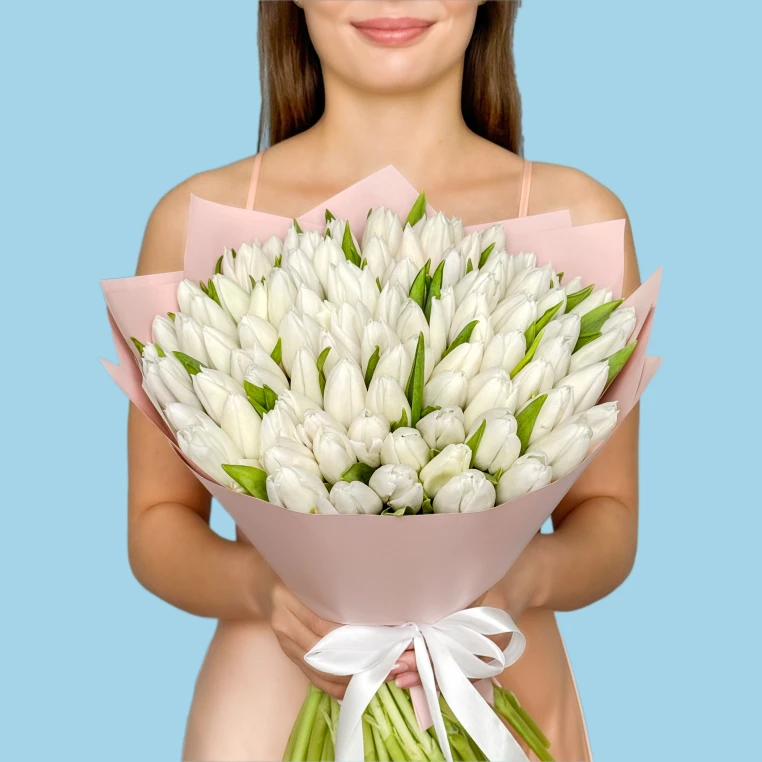 100 White Tulips image